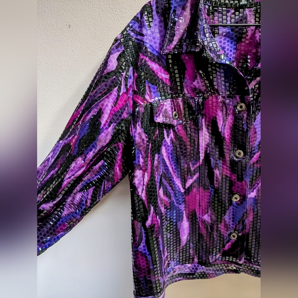 Notations, NWOT, Women's, Button Front, Lightweight, Shimmering Shacket, Size 3X - Picture 2 of 10